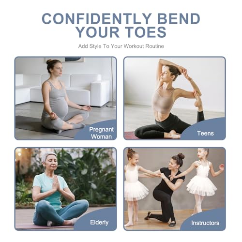 Image of 3 /6 Pairs Pilates Socks for Women,Grip Yoga Socks Non Slip for US Sizes 6.5-10