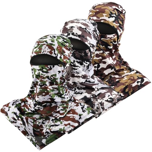 Image of SATINIOR 3 Piece Balaclava Face Cover Sun Protection Neck Cover Summer Balaclava for Men Women Outdoor Sports UV Protector