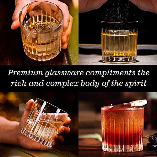 Whiskey Glass Set of 4 (Stripe)