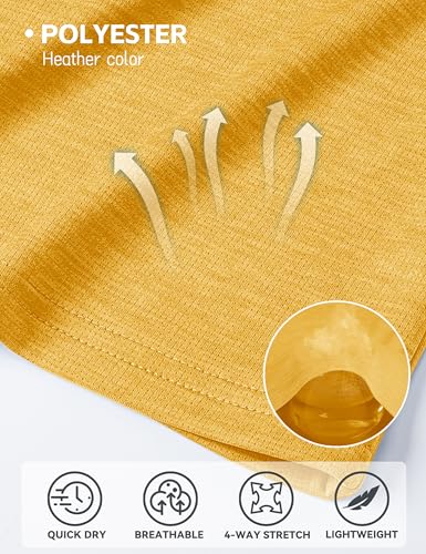 KEFITEVD UV Protection Shirts for Women Long Sleeve Hoodies UPF 50+ Quick Dry Hiking Tops with Thumb Holes Turmeric M
