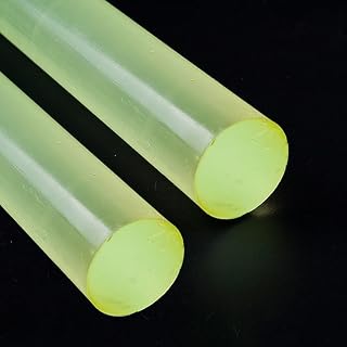 Barras de poliuretano (paquete 2), redondas y sólidas, longitud 250 mm, diámetro 50-100, color amarillo, amortiguadoras(Dia50mm)