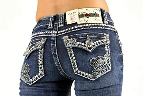 Jack David/Sweet Look Jean Classic Rhinestone Studded Denim Bootcut/Skinny Jeans Stretch4