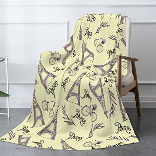 Paris Eiffel Tower Flannel Blanket Cozy Warm Plush Fleece Blanket For Kids Adults Super Soft Washable Lightweight Fuzzy Throw Blanket For Couch Sofa Bed Office 50 X 70 In #TOP1