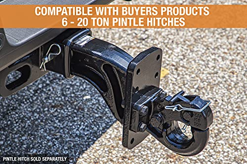 Image of Buyers Products PM3109 3 Inch Pintle Hook Mount - Adjustable 4-Position Trailer Hitch Receiver for Trucks & RV's - Durable Steel 30,000 lb MGTW, Universal Heavy-Duty Tow Hitch Receiver, 6000 MVL Rated