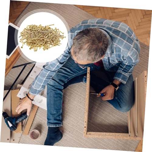 Clavos decorativos redondos de latón para bisagras de caja de madera, 200 piezas miniatura 3