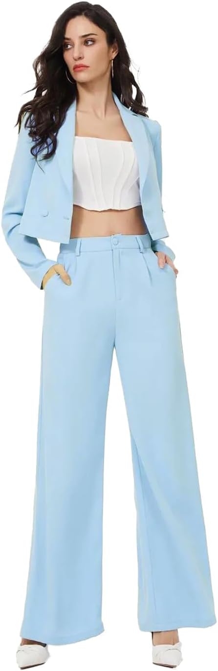 Women's Solid Relaxed Fit Full Sleeve Co-ord Blazer and Trouser Set.