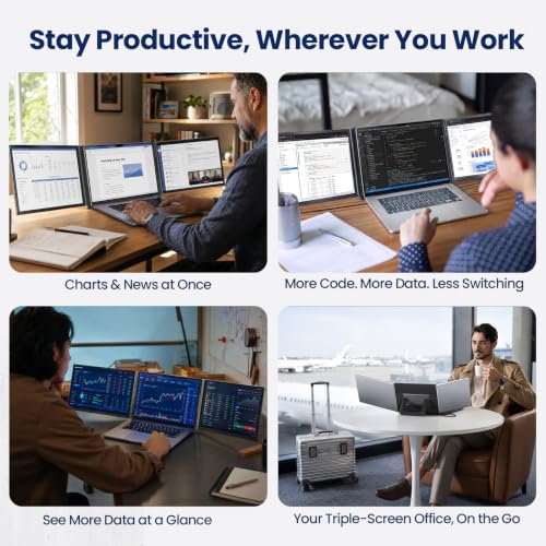 16" Laptop Screen Extender, Dual 1200P IPS Displays, No Clamps, Ultra-Slim - image 7