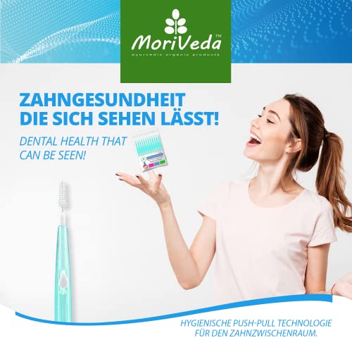 MoriVeda® NP-Vital Interdentalbürsten 0.8mm grün - Zahnzwischenraumbürsten mit Dental Labore entwickelt - Push-Pull Funktion - 12 Stück – Bild 8