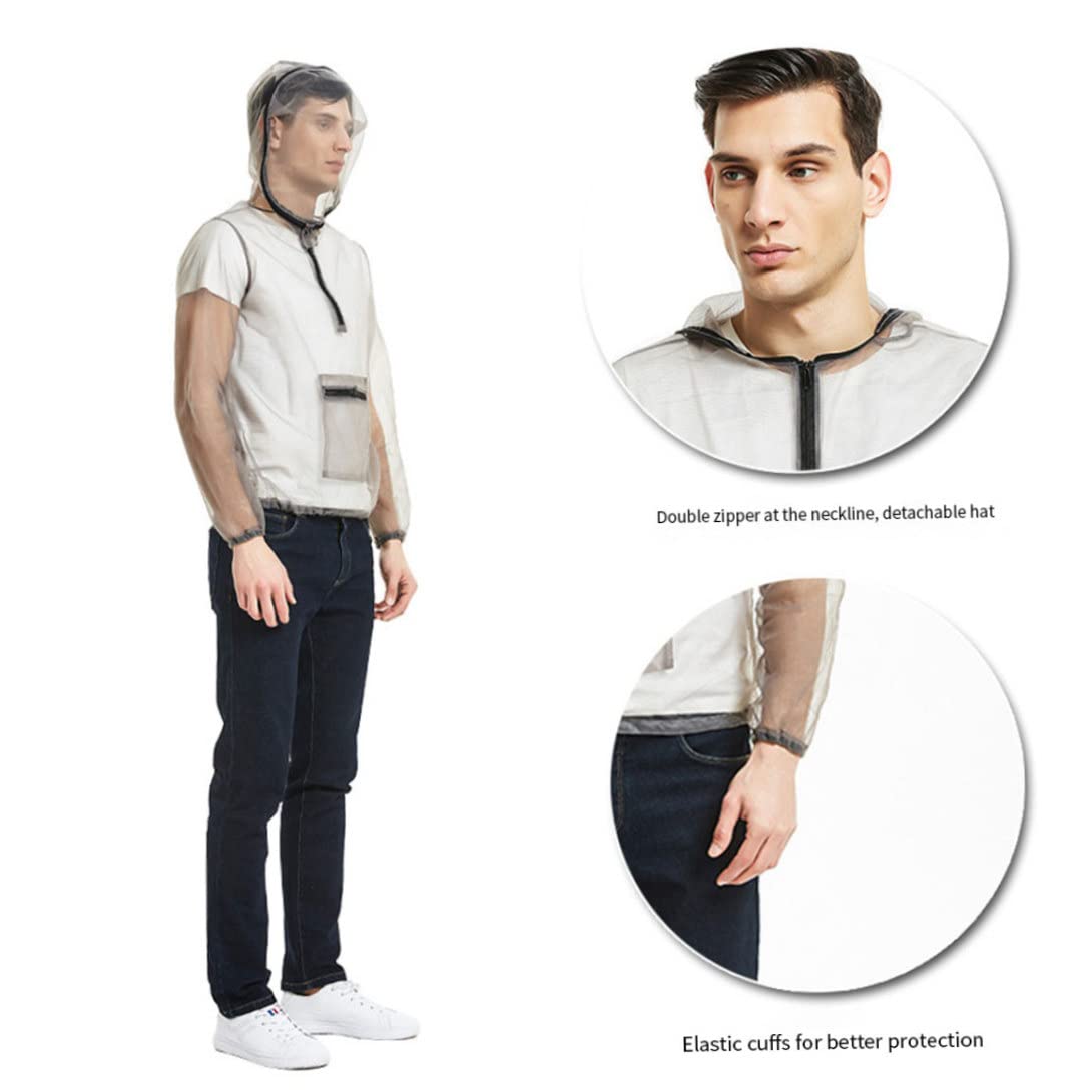 Zanzariera, Tuta antizanzare con cappuccio Rete antizanzare Maglia estiva Protezione dagli insetti Abbigliamento Traspirante Anti-insetti Leggera Protezione per la pesca Campeggio all'ape