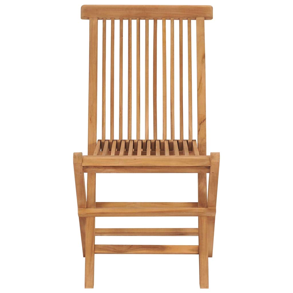 vidaXL 4X Bois de Teck Massif Chaises de Jardin Pliables Sièges de Salle à Manger de Terrasse Chaises à Dîner de Patio Sièges d'Extérieur