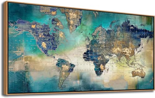 Pogusmavi Large World Map Canvas