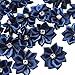 Navy 40pcs 28mm(1 1/8") Ribbon Flowers Bows Rhinestone Wedding Ornament Appliques