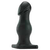 Doc Johnson Titanmen - The Rumpy - 6.5 Inch Durable Anal Plug with 6.9 Inch Girth and Phallic Tip - Flared Safety Base - Matte Finish - Butt Plug - Black