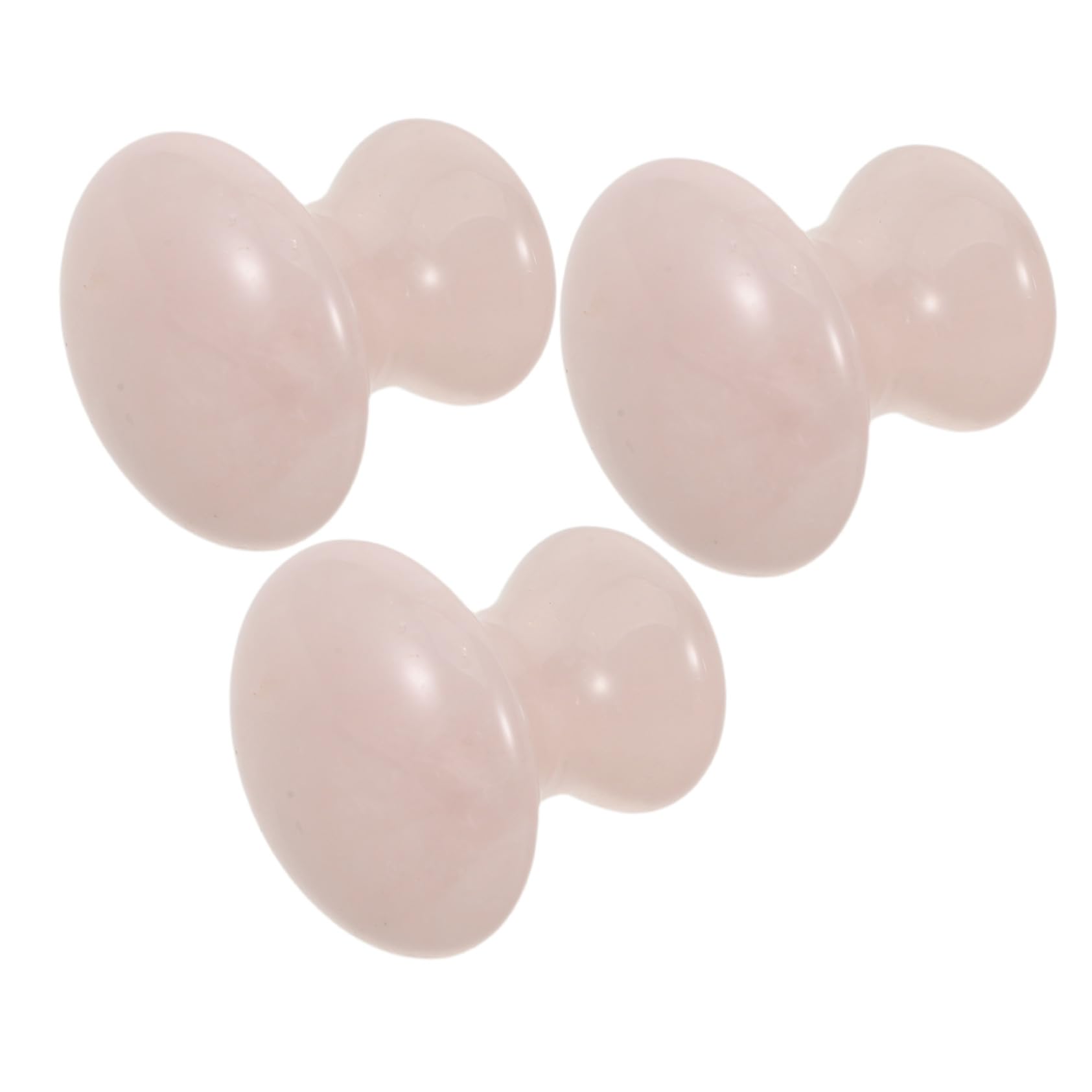 Didiseaon 3pezzi Rullo in Pietra Rosa per Massaggio Facciale Strumento Gua Sha per Massaggio Viso Massaggiatore Facciale Design Ergonomico Forma di Fungo