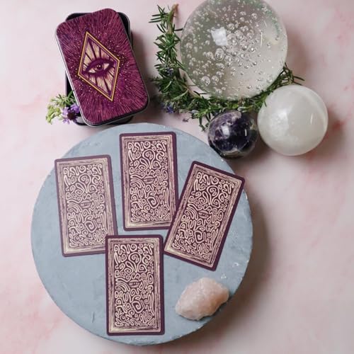 Image of AYME Little Light Visions Oracle Tarot Card Game in A Tin A 78-Card Deck with Guidebook Gilded Golden (Limited Edition) 400 GSM Gold Core Cardstock for Adults, (Special Addition)