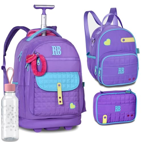 Kit Mochila Rodinhas Rebecca Bonbon RB 26237 com Lancheira, Estojo Box e Garrafinha coleção 2026