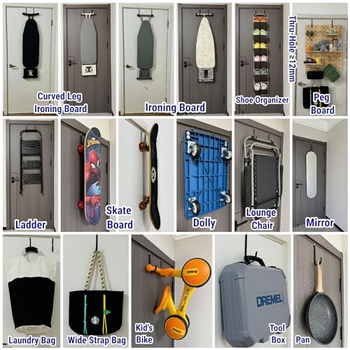 image for Mars-Rock Over The Door Metal Hooks with Plastic Coating 5.5