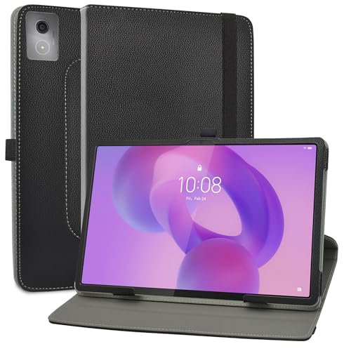 MAMA MOUTH Funda para Lenovo Idea Tab Pro 12.7 Funda,Cuero Sintético Rotación de 360 Grados de Función de Soporte Case Coque para Lenovo Idea Tab Pro TB373FU 12.7 Pulgadas Tablet,Negro