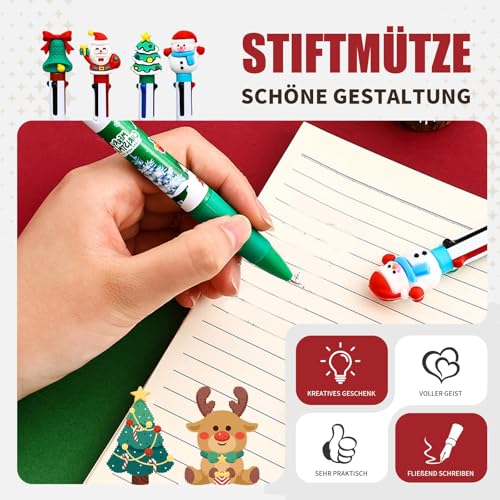 AMSNINK 8 Stück Kugelschreiber Weihnachten, Weihnachtsgeschenke Kleinigkeiten, Kleine Weihnachtsgeschenke Für Kinder,Studenten,Lehrer,Büroangestellte,Tägliches Schreiben, Grußkartengestaltung