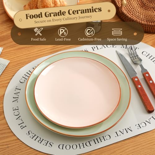 Dessert-Plate-Set-Salad-Plates-8-Inch-Colorful-Ceramic-Plate-Sets-Appetizer-Plates-Lunch-Plates-Modern-Serving-Plates-for-Kitchen-Microwave-and-Dishwasher-Safe-6-Pack-Assorted-Candy-Hue Dessert Plate Set Salad Plates 8 Inch Colorful Ceramic Plate Sets Appetizer Plates Lunch Plates Modern Serving Plates for Kitchen Microwave and Dishwasher Safe 6 Pack Assorted Candy Hue