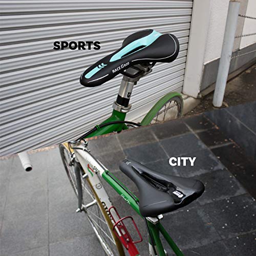Gorix Bike Saddle Seat Racing Model Comfortable Cushion With Rail Mountain Road Bicycle For Men And Women (3621A) (All White) #TOP4