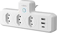 Extensao Eletrica Inteligente Wifi, Extensão Tomada, Régua Tomada, Filtro de Linha, 3 Tomadas, 2 Interfaces USB, 1 Porta USB Tipo-C, Controle por Voz, Controle remoto via celular (Branco)
