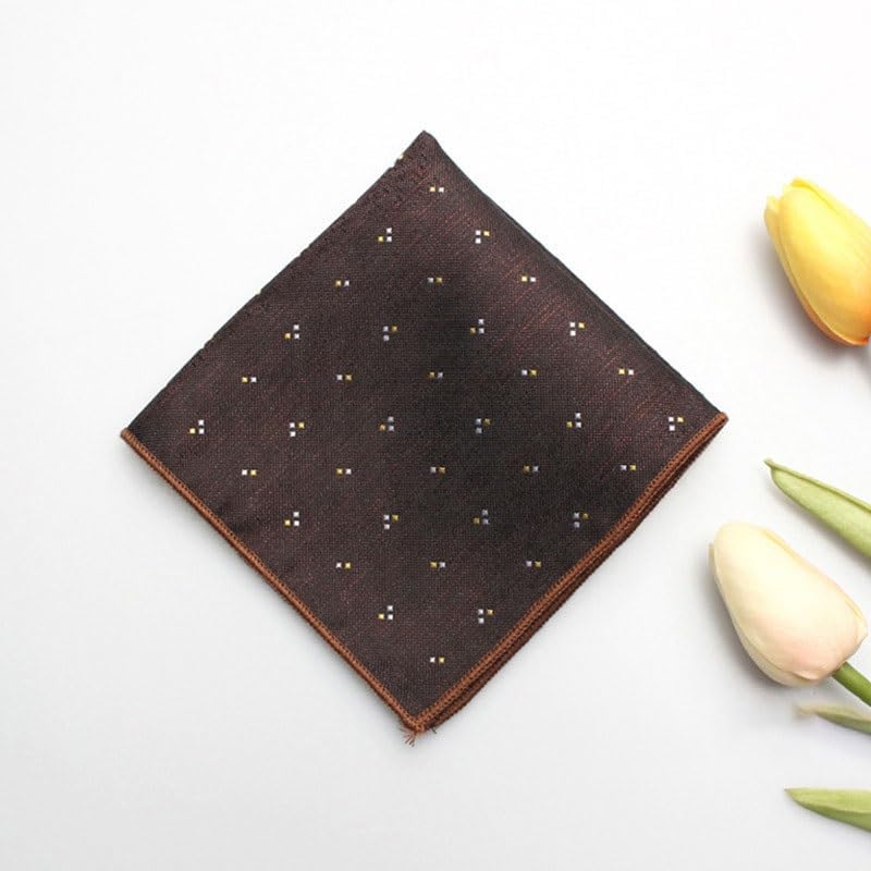 Men's Polyester Silk Square Handkerchief Formal Suit Pocket Square Casual British Collar