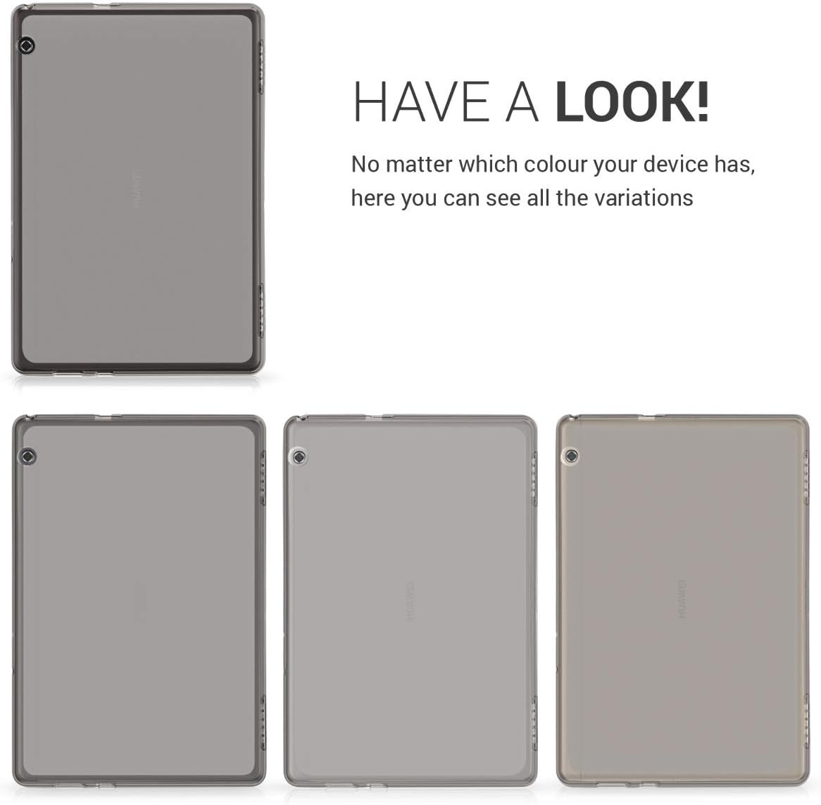 kwmobile Case Compatible with Huawei MediaPad T5 10 Case - Soft TPU Back Protector Cover for Tablet - Black