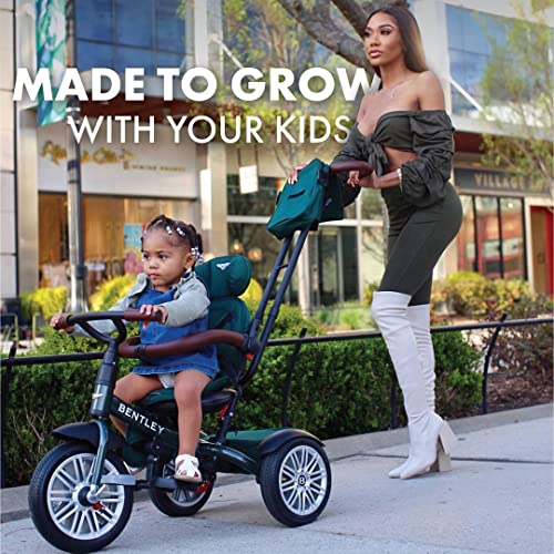 Image of Bentley 6-in-1 Baby Stroller & Toddler Tricycle - Officially Licensed Luxury Kids Bike, Convertible Travel Strollers & Kid Trike with Air Wheels, Canopy & Safety Features (6m-5y+ | Spruce Green)