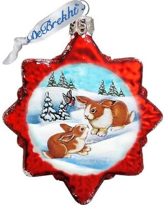 Santa Conejos Adorno de cristal, Decoración de Vida Silvestre - 771019 Art by G.DeBrekht