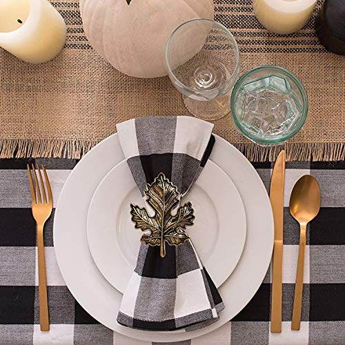 STMK Set of 6 Maple Leaf Napkin Rings, Fall Napkin Rings, Vintage Alloy Napkin Holder for Fall Thanksgiving Day Fall Theme Party Autumn Table Decoration (6) - Thumbnail 2
