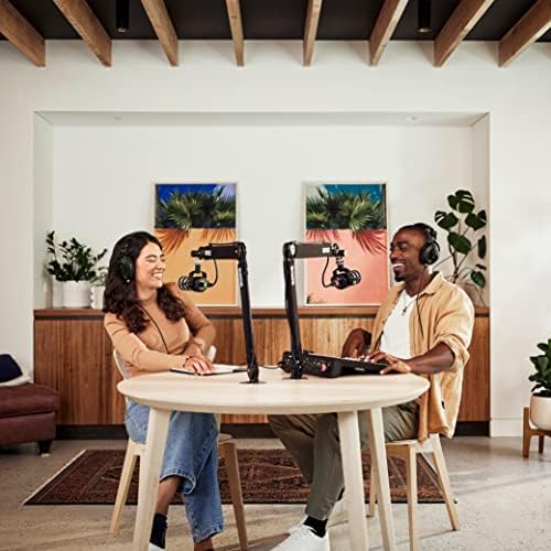 RØDE PodMic Broadcast-quality Dynamic Microphone with Integrated Swing Mount for Podcasting, Streaming, Gaming, and Voice Recording & DS1 Desktop Microphone Stand