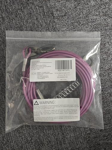 Tie Out Leinen für Hunde mit Stoßdämpfender Feder,lHofleine Leinen für Hunde(02-Lila,3M