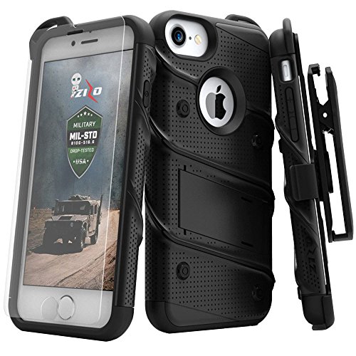 iPhone 8 Plus Case / iPhone 7 Plus Case - Zizo [Bolt Series] w/[iPhone 8 Plus Screen Protector ] Kickstand [Military Grade Drop Tested] Holster Clip