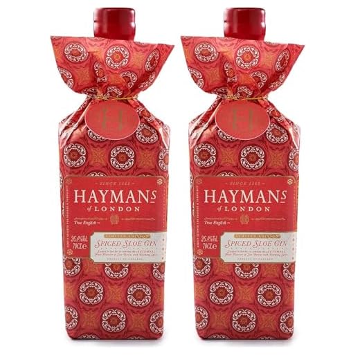 Hayman's Spiced Sloe Gin 26,4% Vol.| Würziger Schlehengin|Hayman's of London| Mit wärmenden Wintergewürzen| Kalt oder Warm genießen|In Geschenkverpackung verpackt|700ml (Packung mit 2)