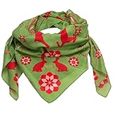 Größe: ca. 100 cm x 100 cm Alpenflüstern Trachtentuch Hase und Hirsch (grün) ATX035