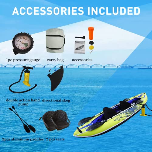 Bluecoastline Inflatable Fishing Kayak For Adults Lightweight Excursion Kayak, Sit-In Kayak With Paddle #TOP6