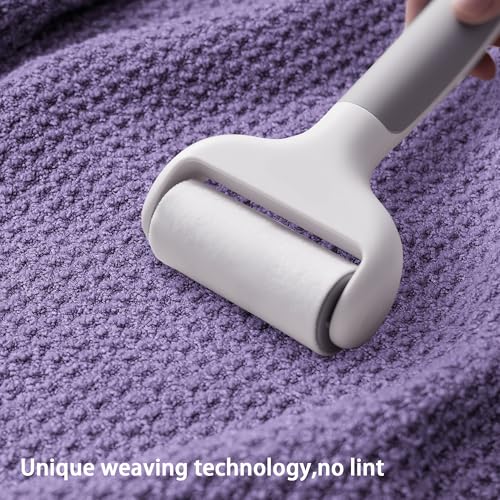 Image of ROLSHOL 2 Pack Microfiber Hair Towel Wrap for Women, 32 inch x 11 inch Waffle Weave Hair Plopping Towel for Curly, Long & Thick Hair, Anti-Frizz Hair Turbans for Wet Hair (Deep Purple,Light Purple)