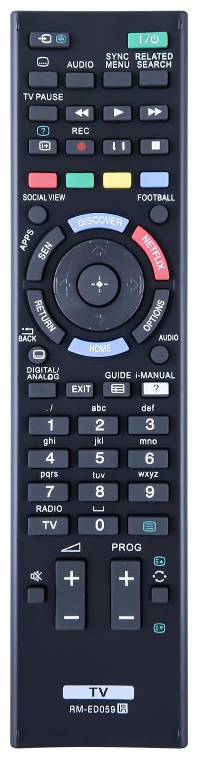 RM-ED059 RMED059 Universal Remote Control Compatible for Sony Bravia TV Remote Controller, Black
