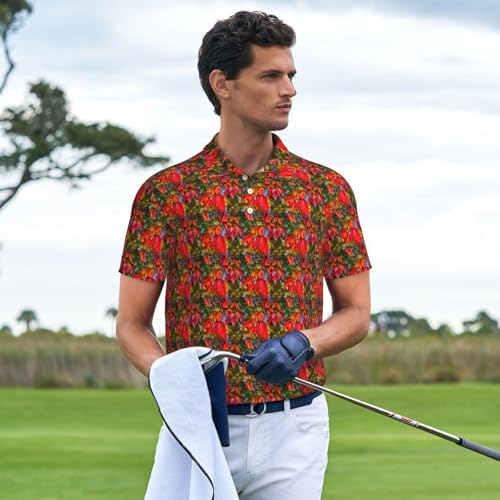 Polo homme respirant anti transpiration motif feuilles - 3