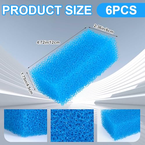 Image of Threlaco 6 Pack Foam Filters Compatible with AquaClear 50 Power Filter, Aquarium Foam Insert, Replacement Sponge Pads for Use in Freshwater & Saltwater Aquarium