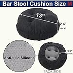 BUYUE Round Bar Stool Seat Cushion, Dia.13 Luxury Fashion Jacquard with Anti-Skid Silicone Bar Stool Cushion Padded (Black, M,1 Count) - Image 3