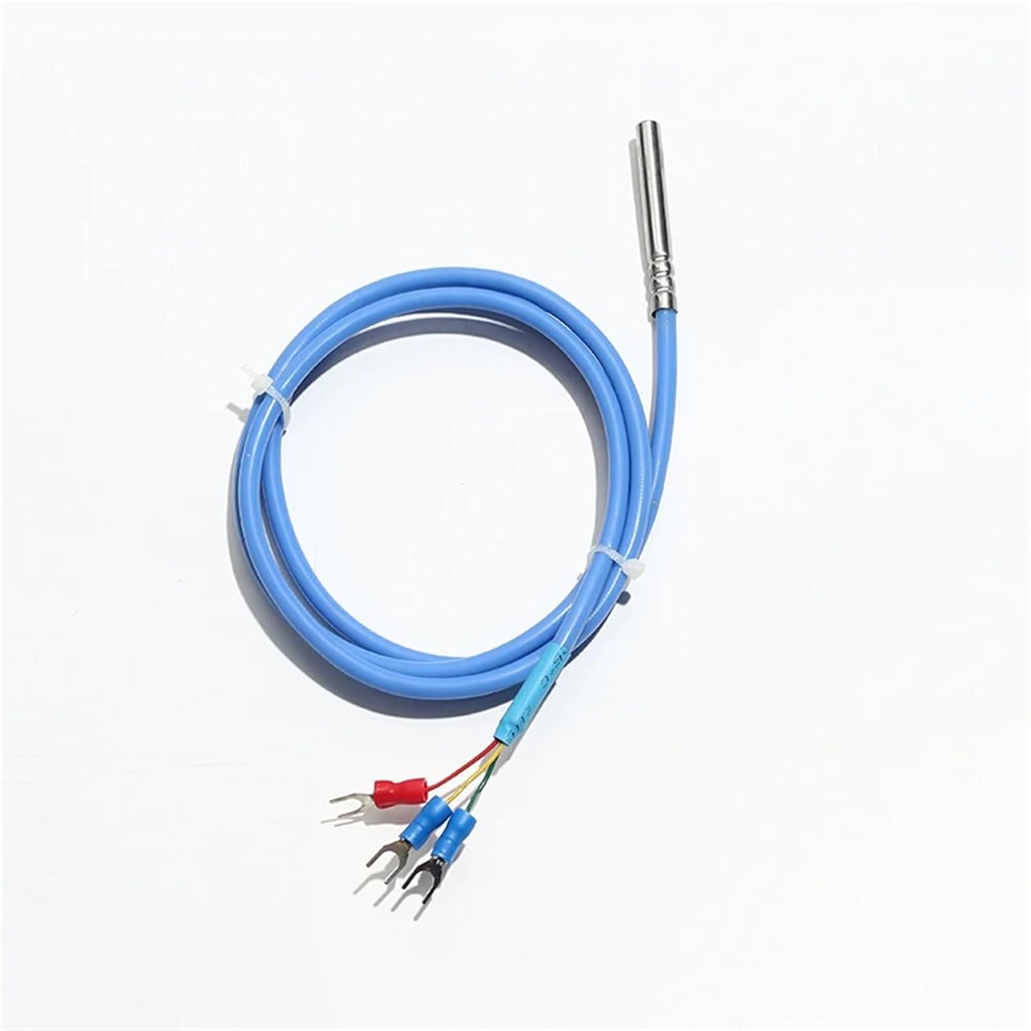 PT100 Type Thermocouple Temperature Sensor Probe 6 * 50mm Silicone PTFE Shield Wire Instrument 3-Wire 1Pcs(4M)