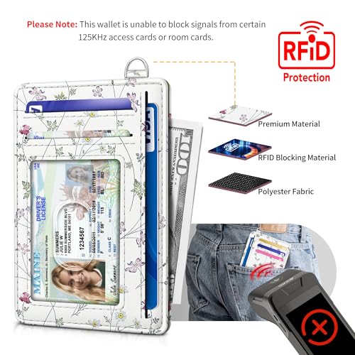 Image of Mayski Slim Wallet, Credit Card Holder for Women, Minimalist Front Pocket RFID Blocking Card Cases, Small Wallet Women Men(Flower)