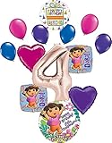 Dora the Explorer Party Supplies 4th Birthday Balloon Bouquet Decorations
