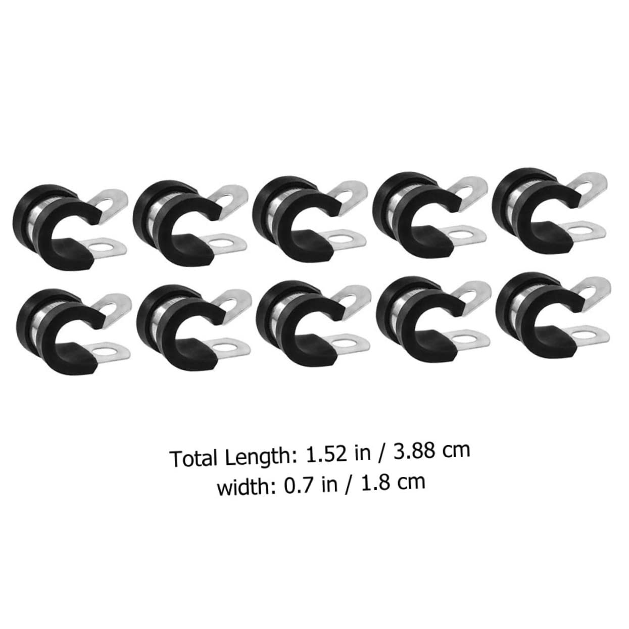 HOMSFOU 20pcs Galvanized Stainless Steel Tube Clamp Insulated Wire Cable Clamp Set