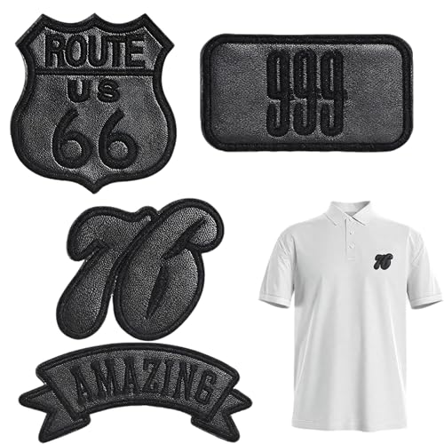 Image of Black Patches for Clothes, Leather Repair Patch, 4 Pcs Black Self-Adhesive Repair Patches - No-Sew Fabric Stickers for Down Jackets, Leather Coats, Bags & Clothing