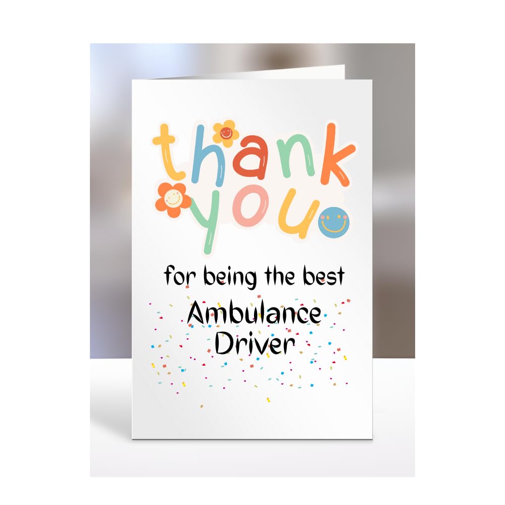 Thank you card for Ambulance Driver, men, women, him, her, colleague, boss, manager, supervisor, friend, gifts, presents for christmas, A5-212a_29