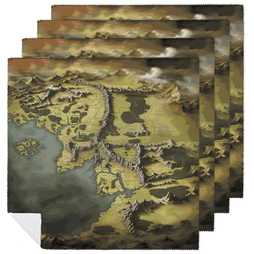 Servilletas de Tela con Diseño Medio Tierra 18.7" x 18.7" miniatura 1