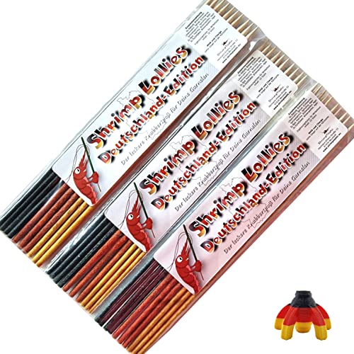 Shrimp-Lollies Deutschland Mix (3x10 Stück) + HalterA/Garnelen Lollies Futter Blütenpollen Sticks Futterstangen